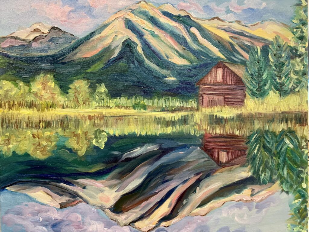 Painting of Twin Lakes Colorado
