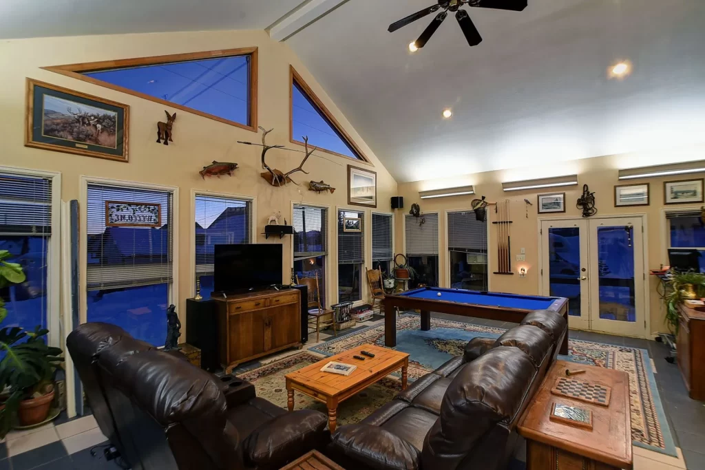 Common room inside The Mountain Hideaway, a Victorian group rental one block off Harrison Avenue in Leadville
