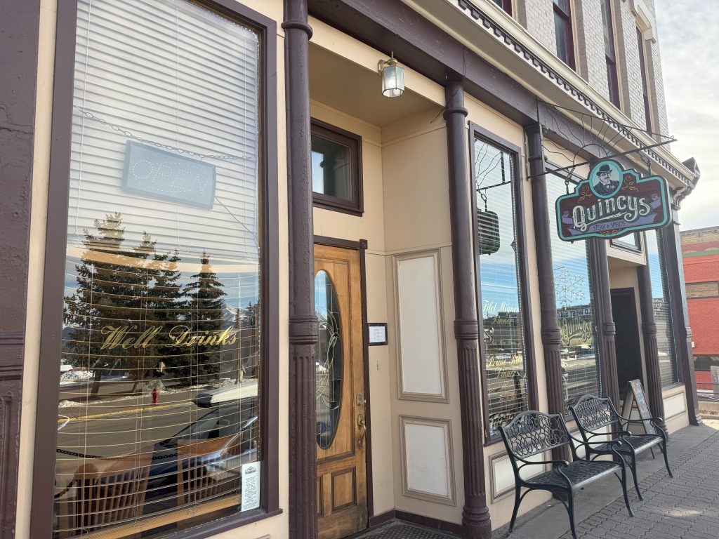 outside view of quincys restaurant.