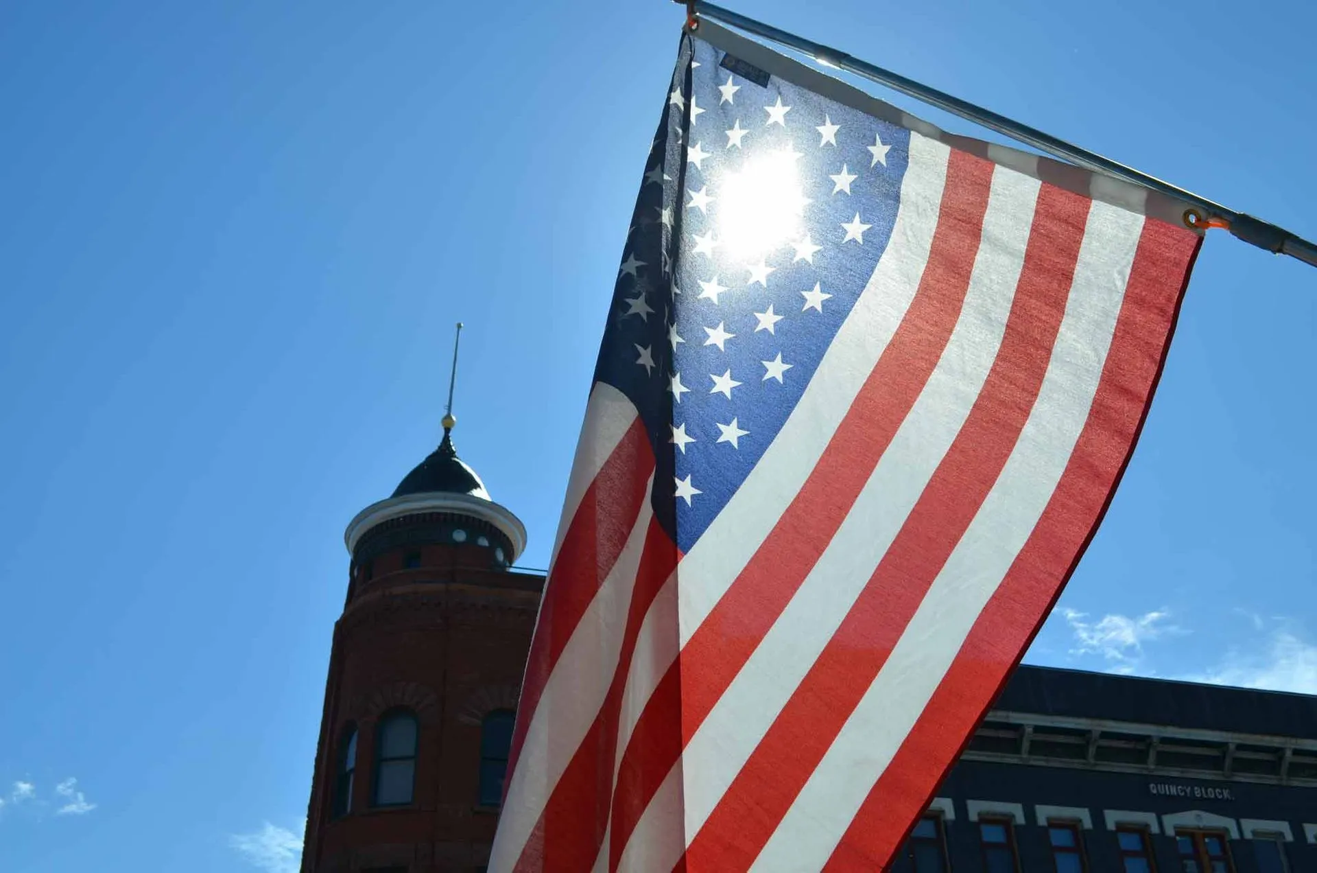 flag outside in the sun.