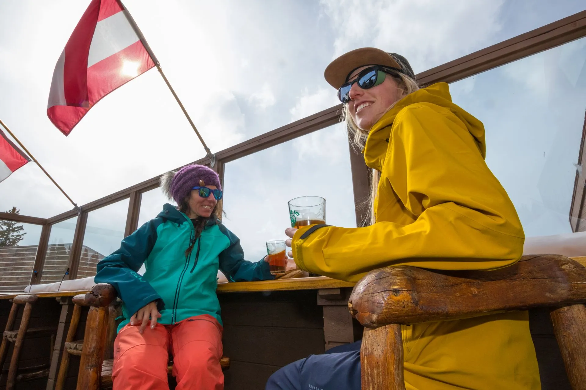 people drinking outside.