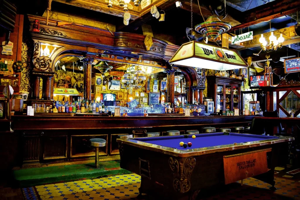 inside view of the silver dollar saloon,